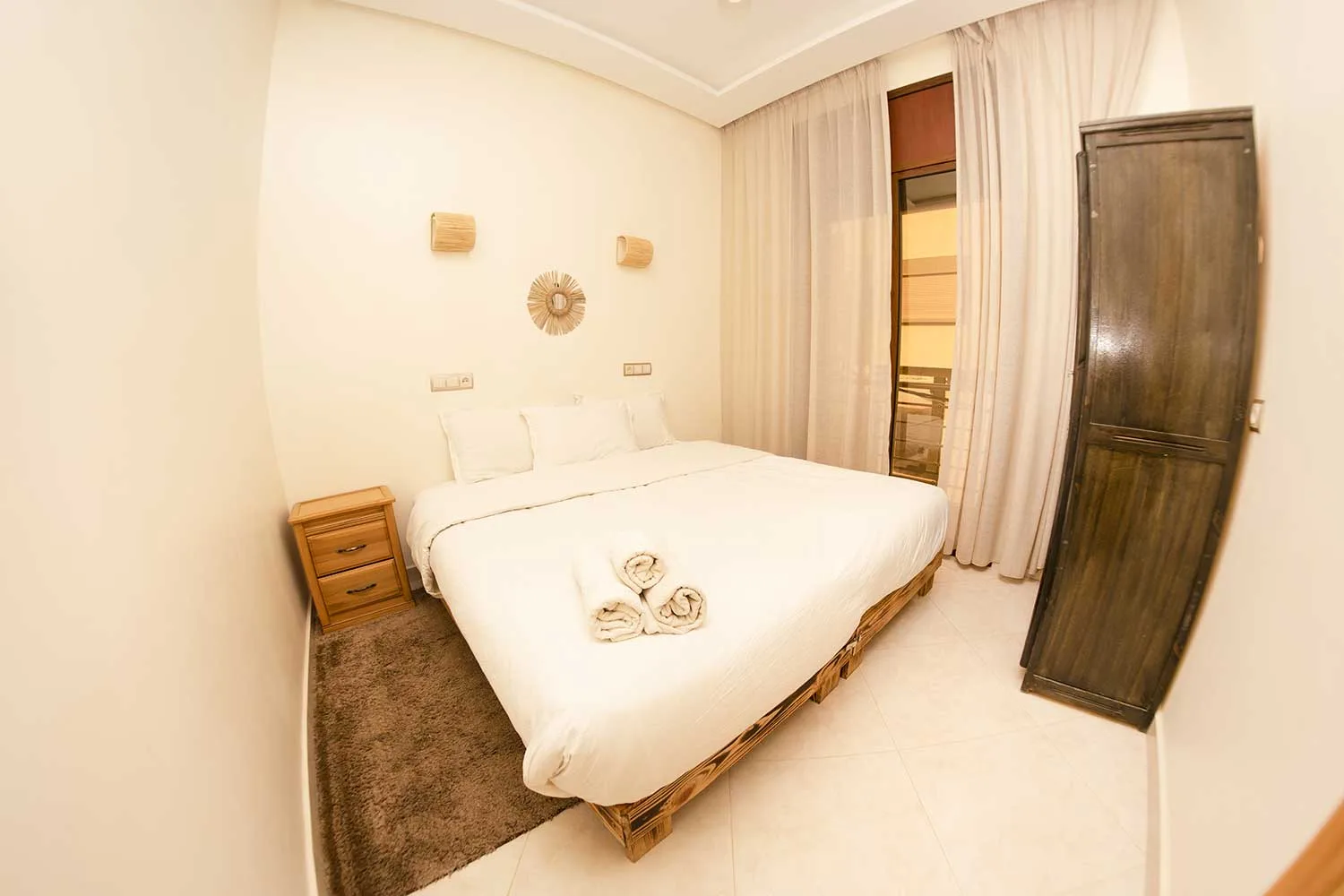 King bedroom at Golden Wave surf camp