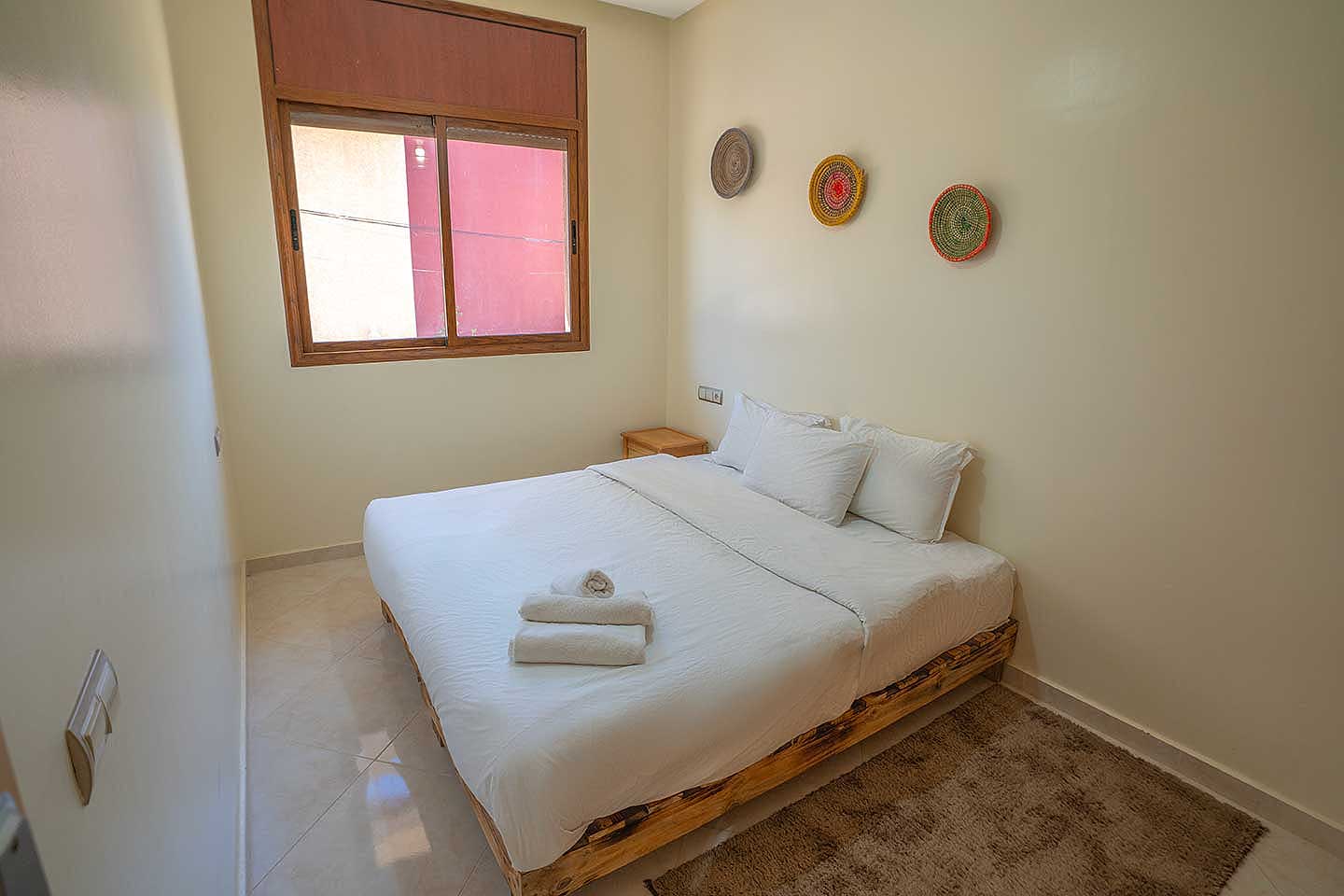 Double bedroom with one double bed at Golden Wave surf camp